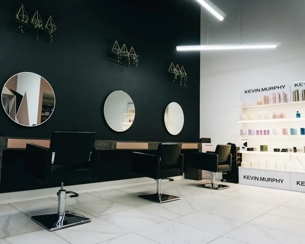 The bright, modern interior of the salon